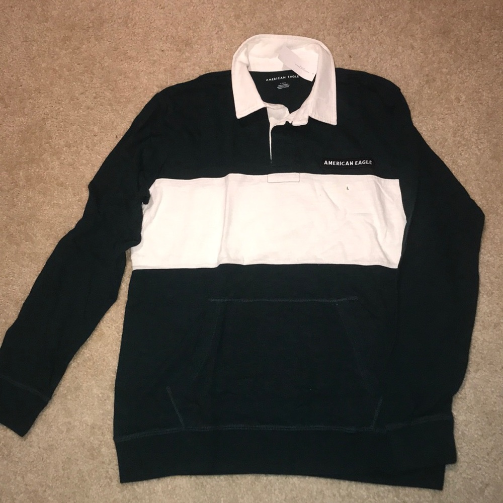 Forest green rugby shirt